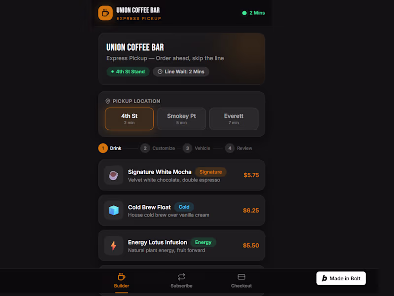 Cover image for Mobile-First Express Ordering App for Coffee Shops