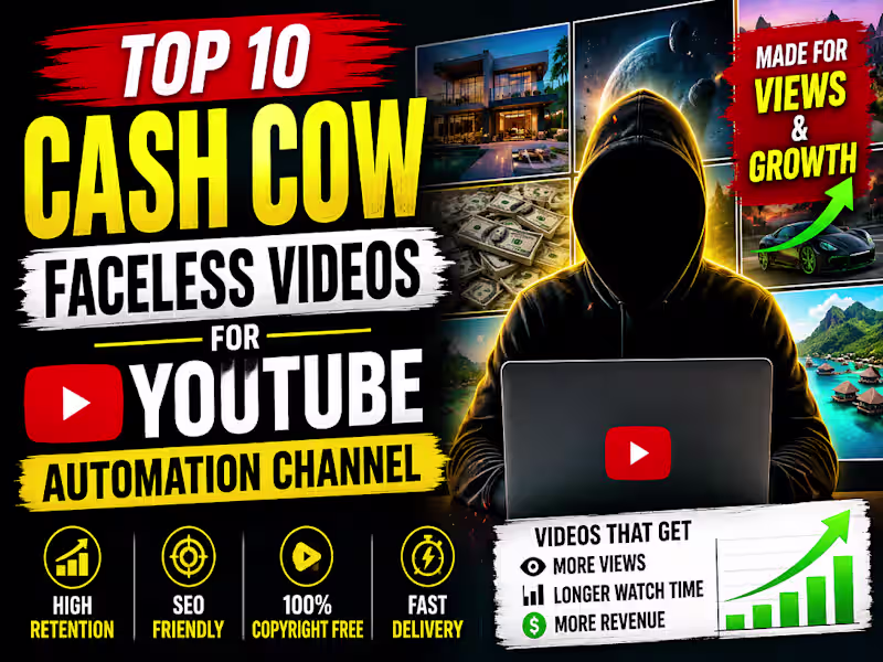 Cover image for You will get Faceless YouTube Automation Videos 
