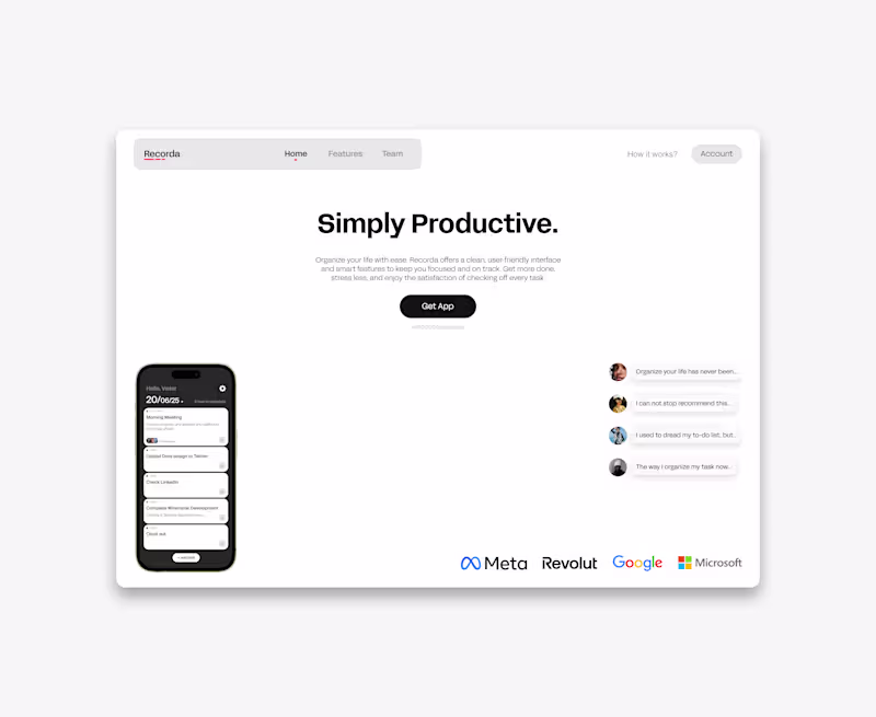 Cover image for RECORDA | WEB & APP DESIGN