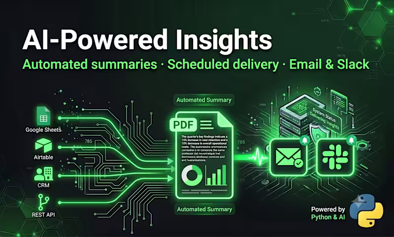 Cover image for Automated Reports & Dashboards — Python + AI Insights