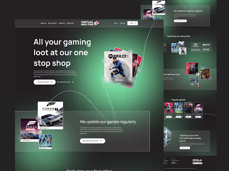 Cover image for Gaming Marketplace Landing Page Design
