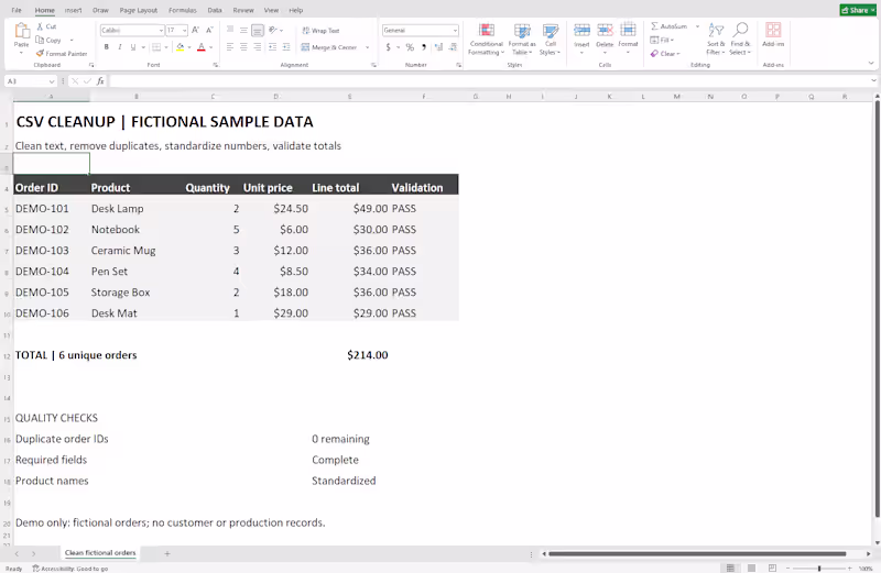 Cover image for Excel/CSV Cleanup