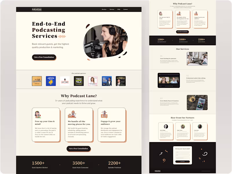 Cover image for Landing page for Podcast Lane