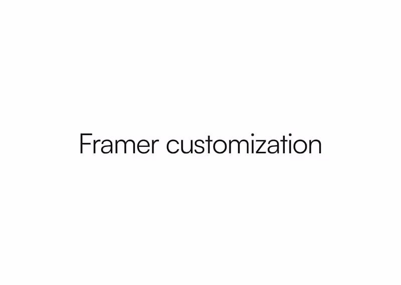 Cover image for Framer Website Customization