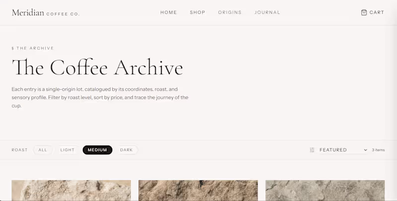 Cover image for Small Batch Coffee Roaster Storefront