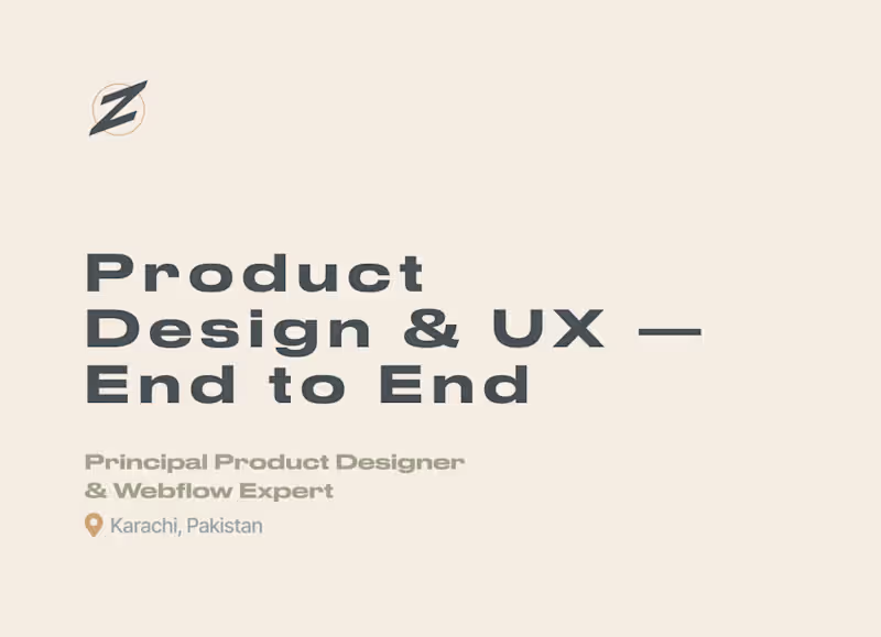 Cover image for Product Design & UX — End to End