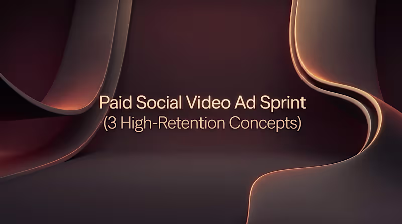 Cover image for Paid Social Video Ad Sprint (3 High-Retention Concepts)