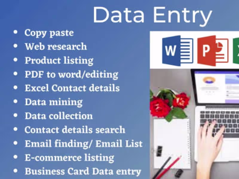 Cover image for Data entry, clean up, and scrapping