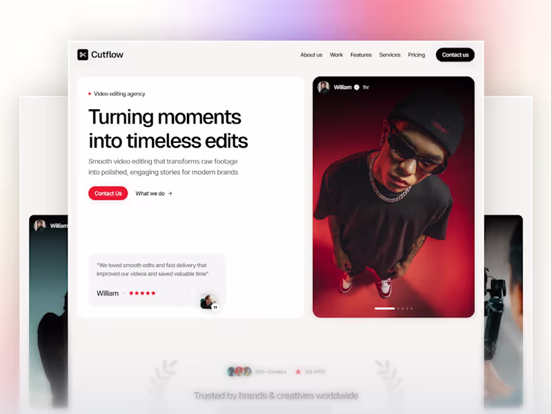 Cover image for Cutflow — Free video editing agency template

Cutflow