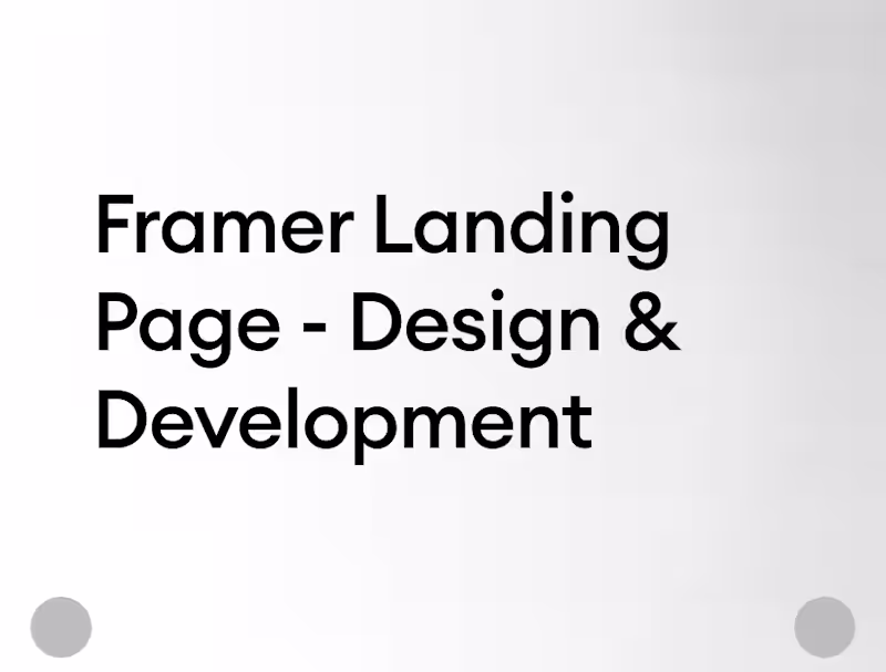 Cover image for Framer landing page - design & development