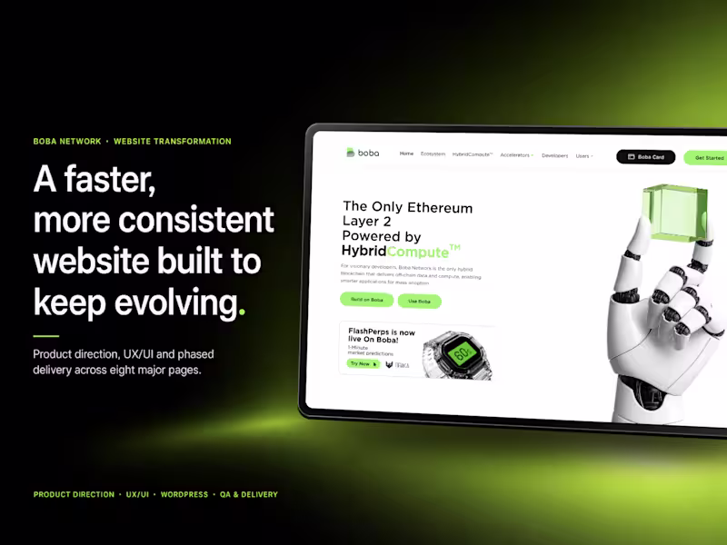 Cover image for Boba Network Website Transformation