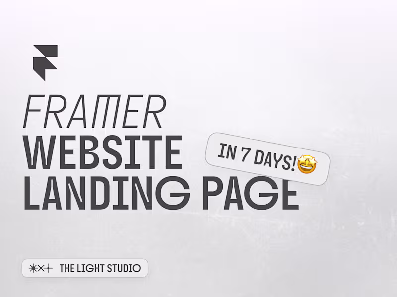 Cover image for Custom Framer Website in 7 Days