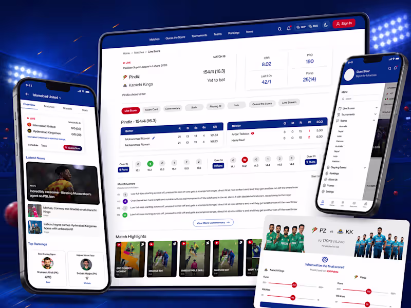 Cover image for Cricket Live Updates Platform Development