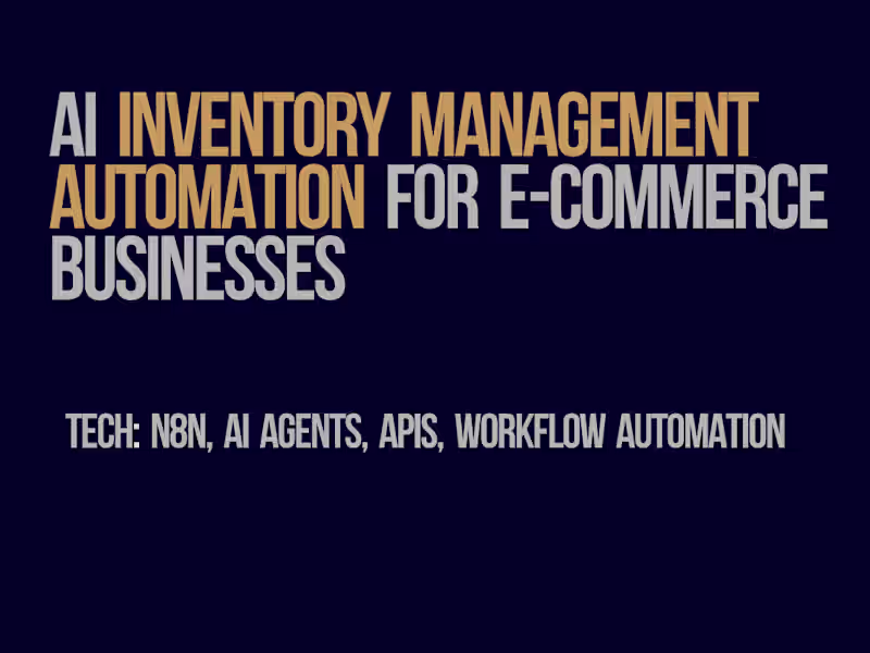 Cover image for Built an automated inventory management