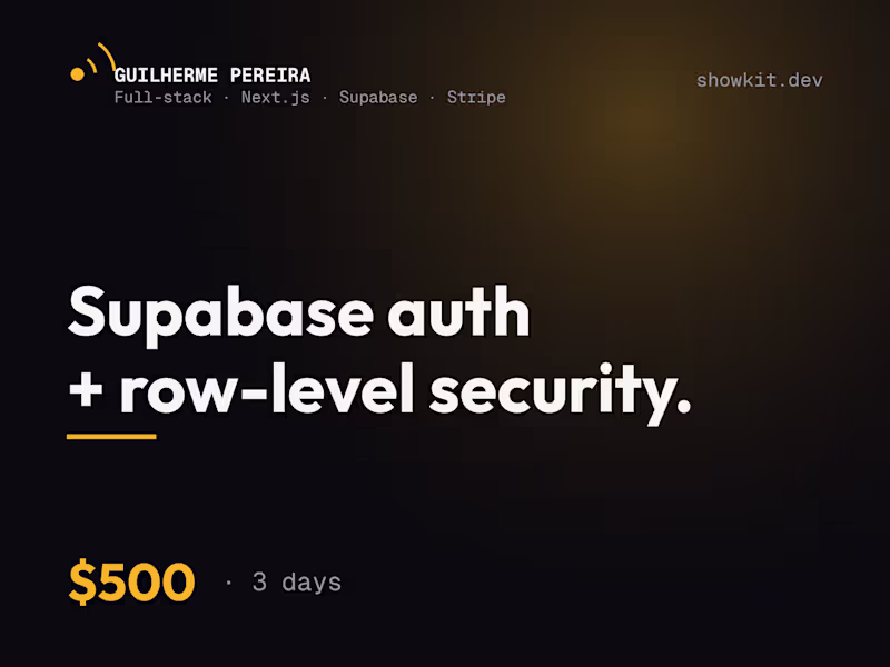 Cover image for Supabase auth + row-level security, done right — 3 days