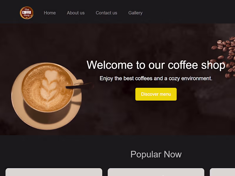 Cover image for Coffee Shop Website