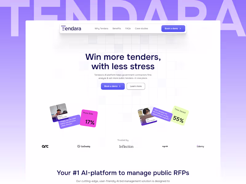 Cover image for Tendara.ai - Framer website redesign