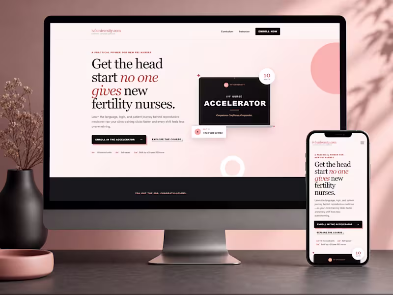 Cover image for Kajabi Course & Landing Page Direction for IVF Nurse Accelerator