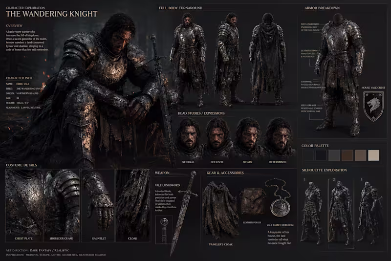 Cover image for Character exploration sheet showcasing identity