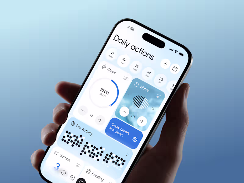 Cover image for 🌱 Product design for Eco Lifestyle Tracker App | Hyperactive