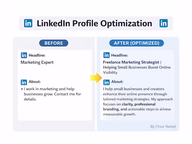 Cover image for LinkedIn Profile Optimization – Before & After Sample