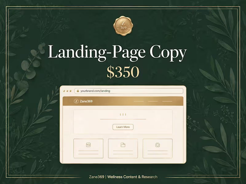 Cover image for Landing page copy for wellness products, compliance-checked