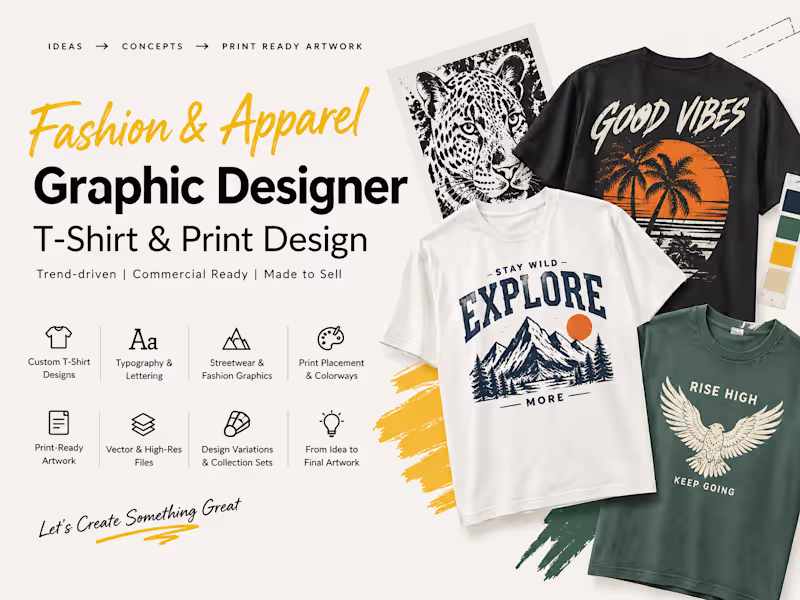 Cover image for Professional T-Shirt Graphic Design & Print-Ready Artwork