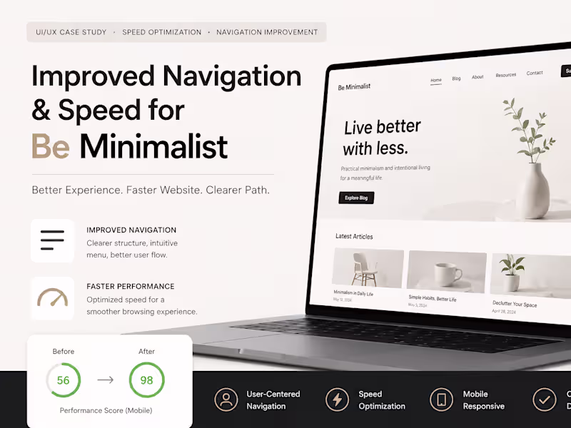Cover image for Improve the navigation and the speed for the site