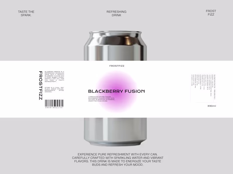 Cover image for Labels for a sparkling fruit drink