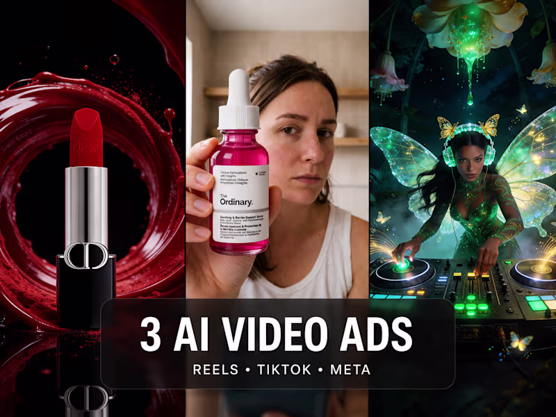 Cover image for  3 AI Video Ads for Reels, TikTok & Meta