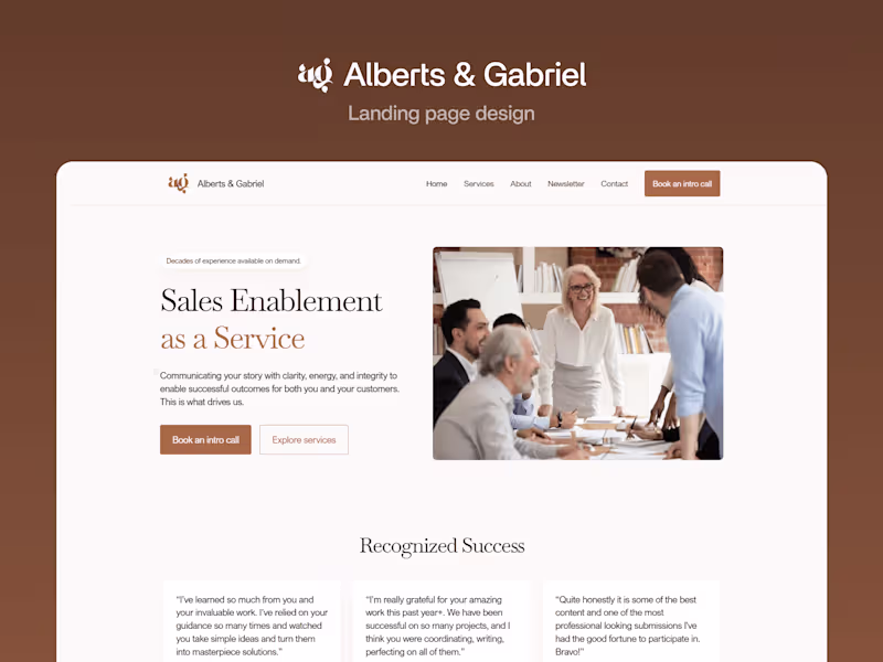 Cover image for Alberts & Gabriel - Landing Page Design