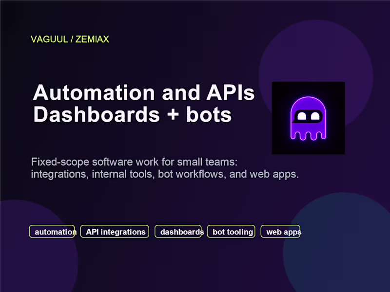 Cover image for Automation, API Integrations and Internal Tools