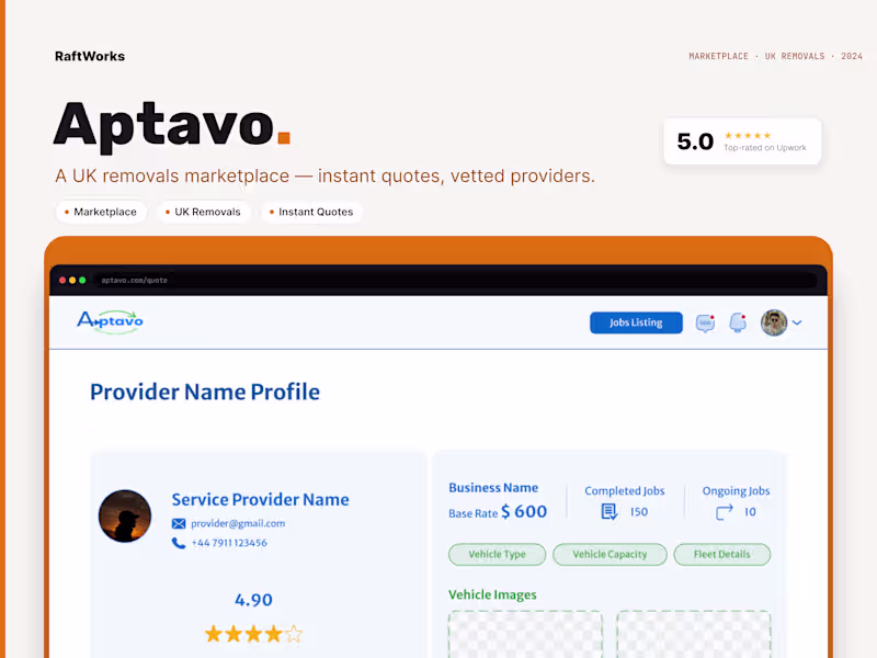 Cover image for Aptavo – Service Marketplace for Booking & Provider Matching