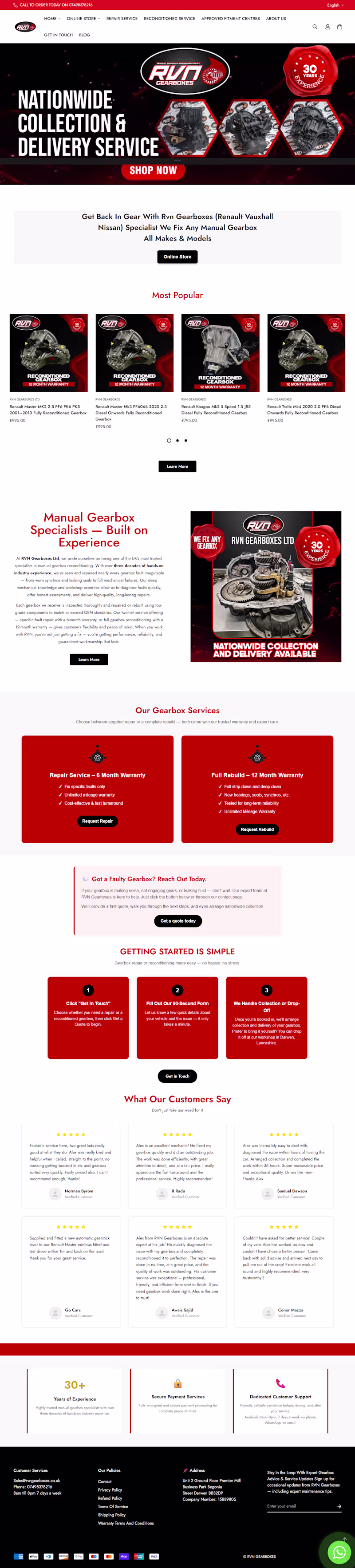 Cover image for Gearboxes Repair | Shopify Store Build