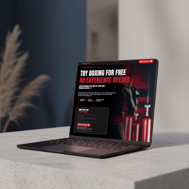 Cover image for Boxing Club - Landing page