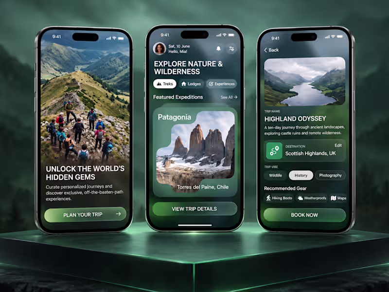 Cover image for WilderWay — Adventure Travel Mobile App UI/UX Design