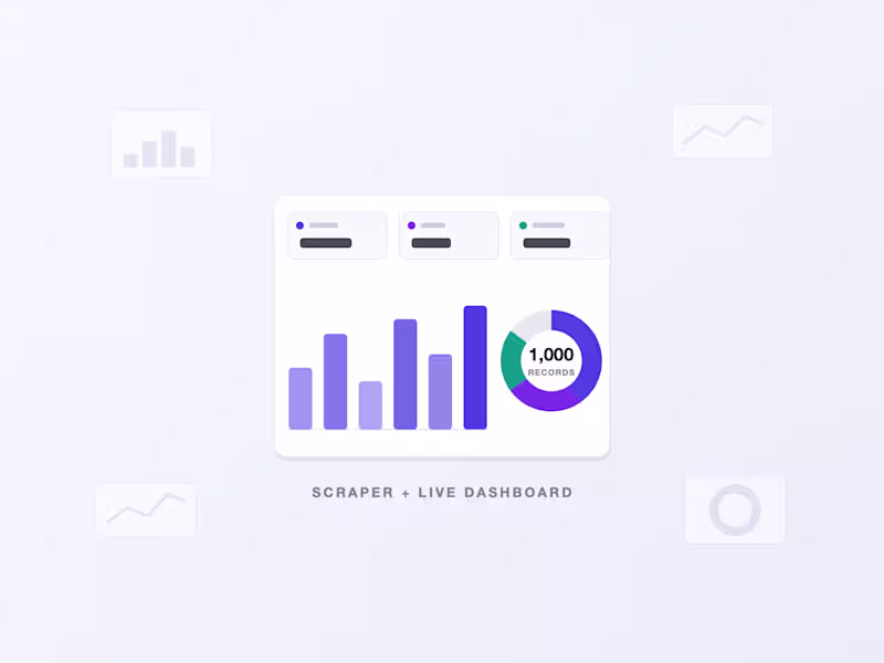 Cover image for Scraper + Dashboard — Your Data in a Live, Interactive View