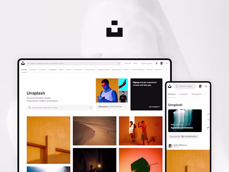 Cover image for Unsplash Homepage Redesign with Modular Approach