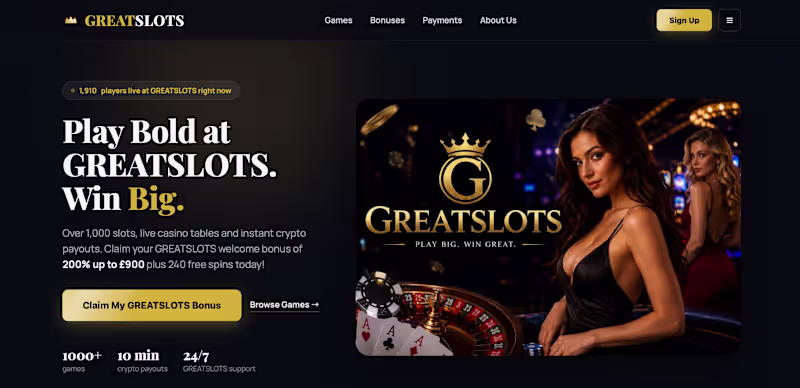 Cover image for GREATSLOTS - Affiliate Landing Page

A
