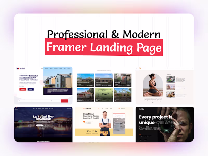 Cover image for Modern Framer Landing Page Design