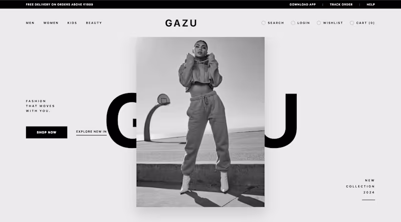 Cover image for GAZU Fashion E-commerce UI/UX Design