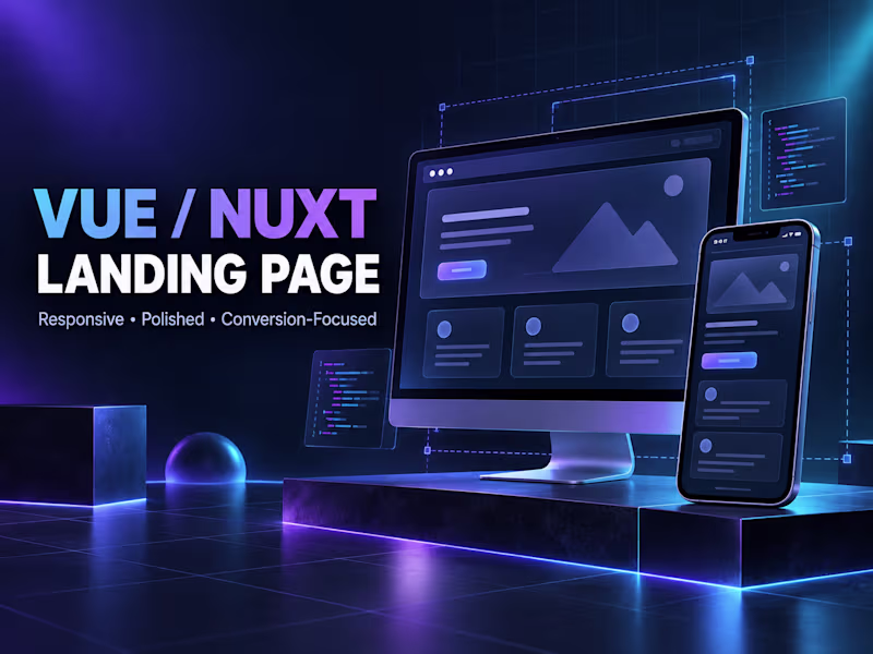 Cover image for Responsive Vue or Nuxt Landing Page