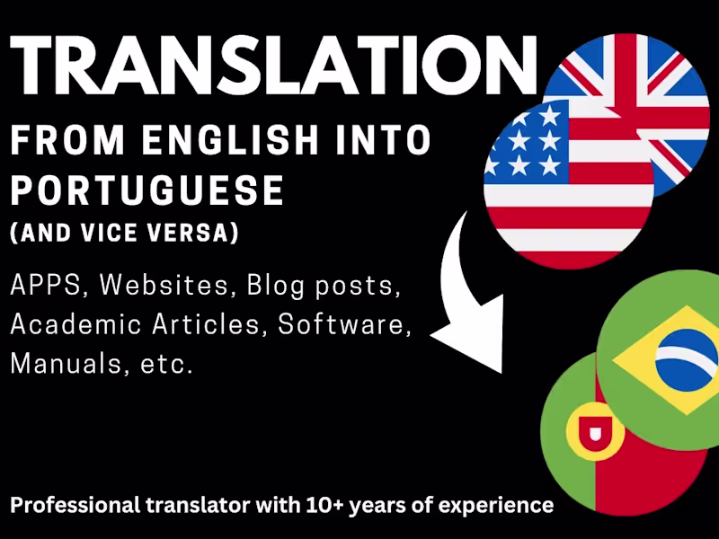 Cover image for I Flawless english into portuguese translation and vice versa