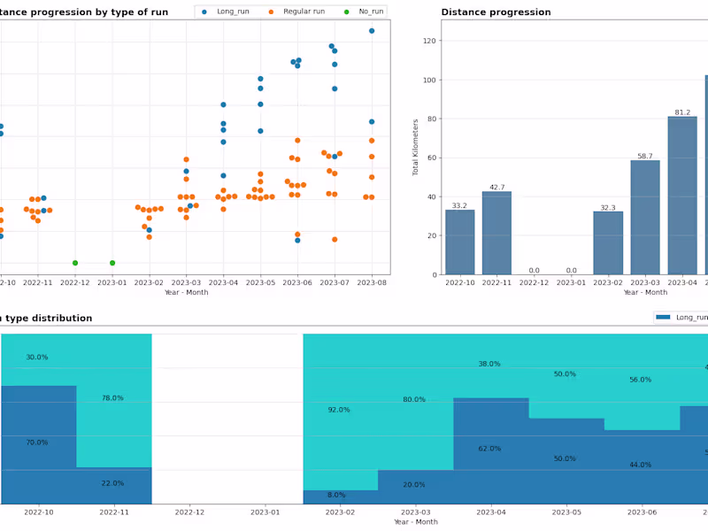 Cover image for How 100 days of running look in data.