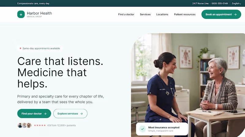 Cover image for Harbor Health - Web Platform Design