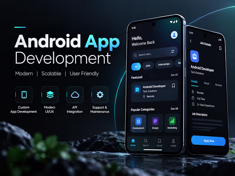 Cover image for I will develop a professional, modern Android mobile application