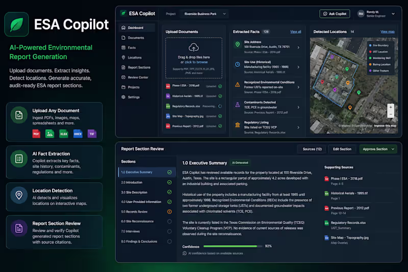 Cover image for ESA Copilot: AI Report Generation for Environmental Engineering