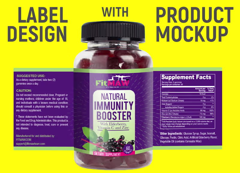 Cover image for supplement Product Label 3D Mockup Design Realistic Packaging