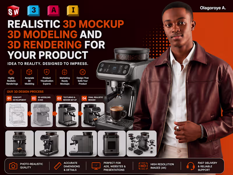 Cover image for Realistic 3D Mockup 3D Modeling and 3DRendering For Your Product