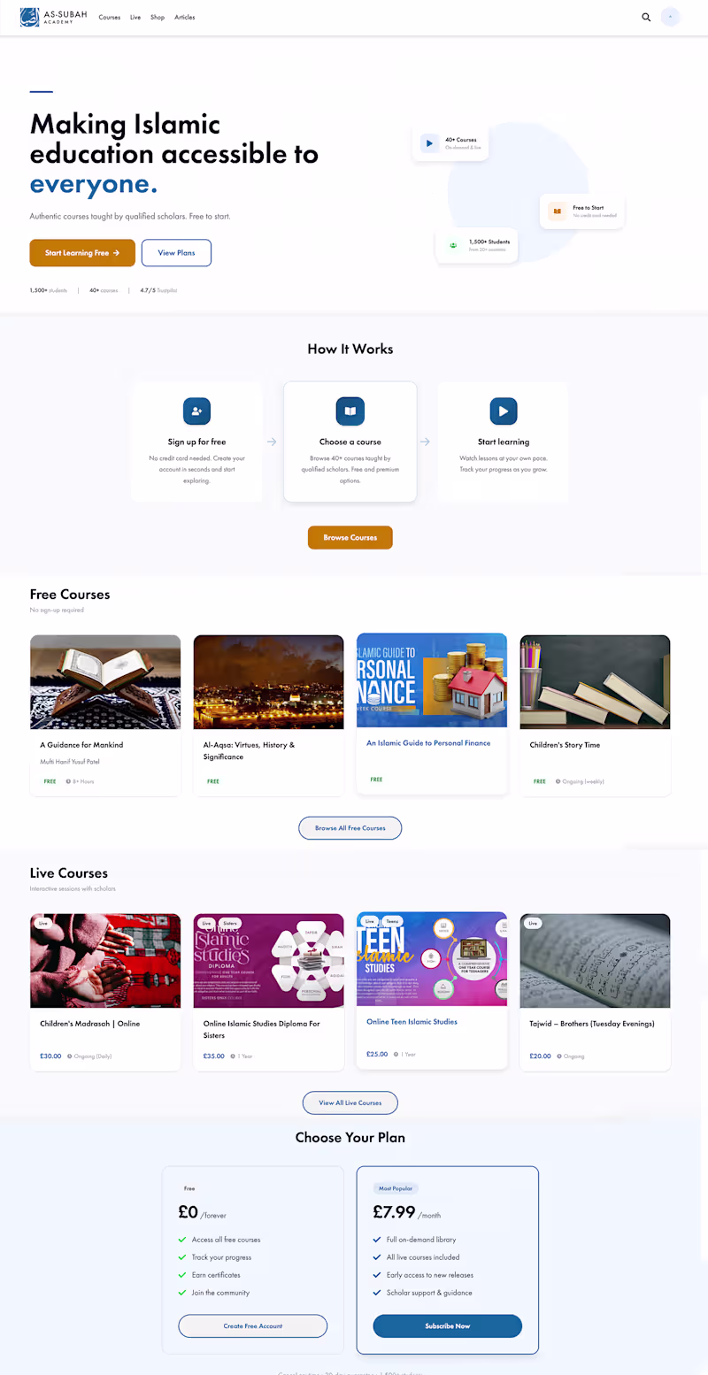 Cover image for As-Subah Academy – Global Islamic